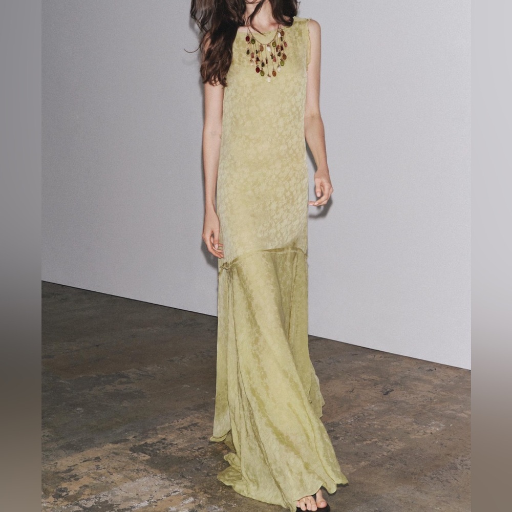 ZARA JACQUARD LONG DRESS NWT